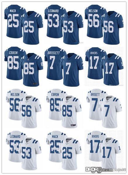 

men indianapolis colts 17 philip riversd 25 marlon mack 53 darius leonar 85 eric ebron 56 quenton nelson football jerseys, Black;red