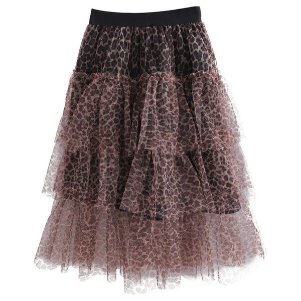 

2019 summer korean style leopard print princess tutu skirt for cute baby girls fashion tulle cake skirts luxury kids clothes y200704