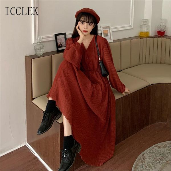 

french design niche temperament pleated chiffon dress women 2021 spring autumn new one-piece a-line dress long sleeve slim, Black;gray