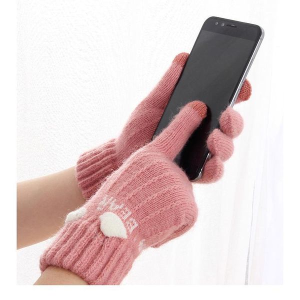 

touch screen gloves winter cashmere lining keep warm guantes women couple gloves handschoenen christmas present drop jllebi, Black