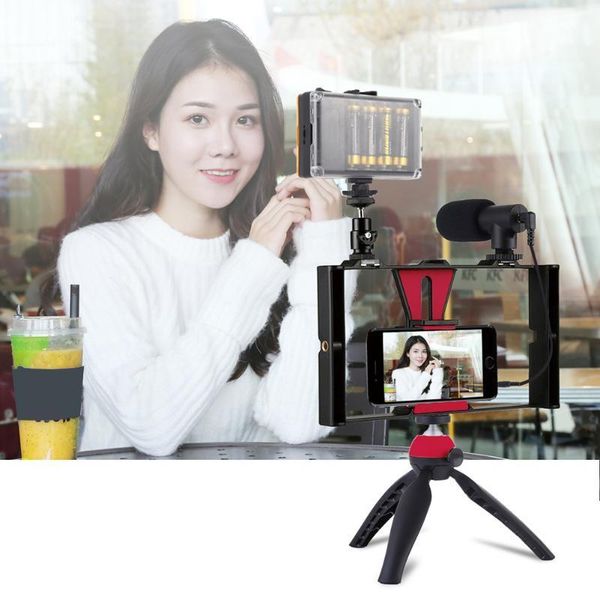 

flash heads 7 in 1 selfie ring lamp led light for phone pography lighting camera tripod kit po equipment1