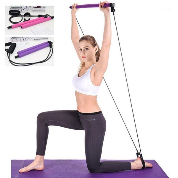 

resistance bands pilates stick yoga band indoor fitness equipment home sport training workout elastic with foot loop1