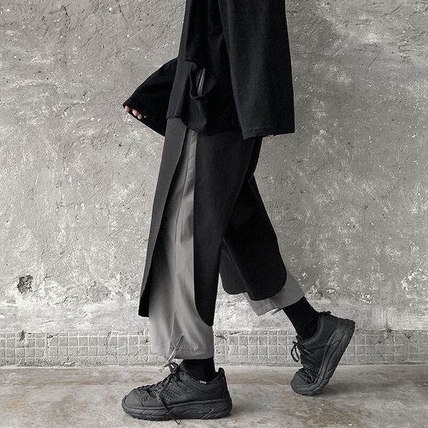 

hybskr autumn new men's cargo pants casual oversize woman trousers korean streetwear hip hop male fashion college clothing 201106, Black