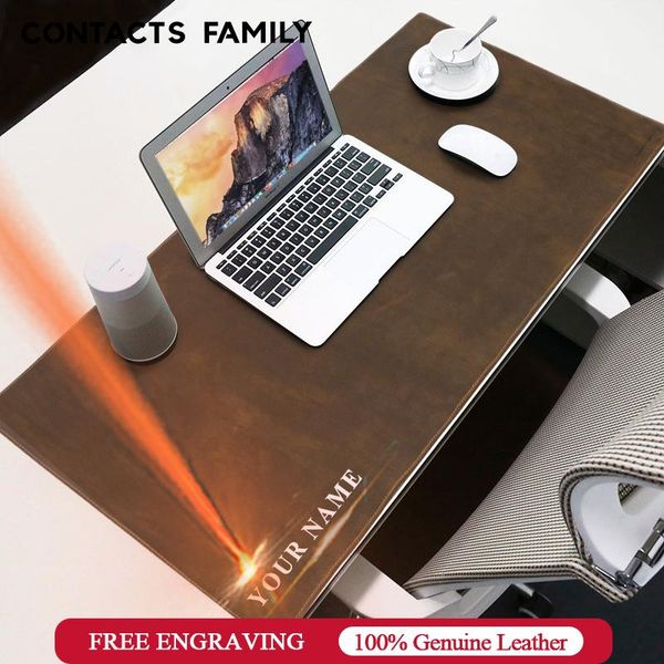 

contact's family portable large mouse pad gamer cowhide leather desk mat computer mousepad keyboard table cover for pc laptop