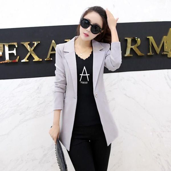 

mujer spring elegant small blazers ladies coats korean slim one button long-sleeved suits women's large size casual suit z5731, White;black