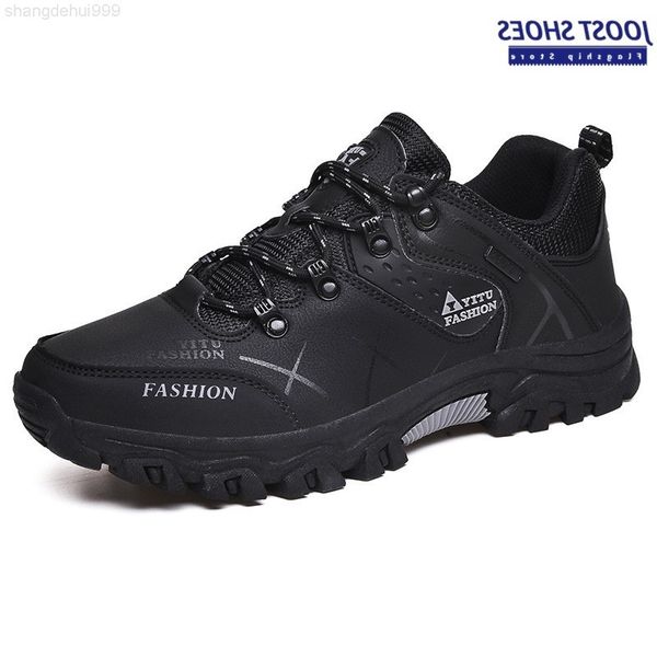 

outdoor hiking sneakers martin boots motorcycle retro style men's shoes, Black