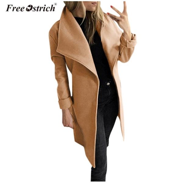 

ostrich 2020 autumn and winter woolen coat female mid-long new korean temperament women's popular woolen coat n30, Black