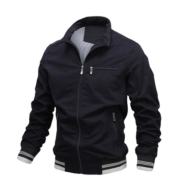

2021 new casual jacket men autumn winter jackets mens coats male outerwear windbreaker brand clothing 6597, Black