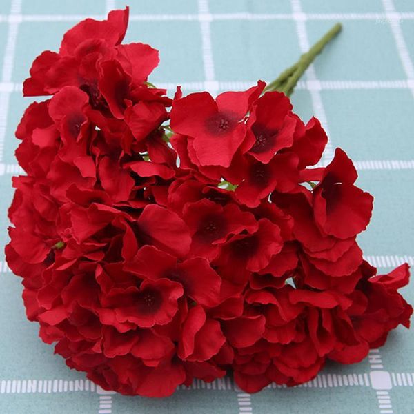 

multicolor artificial flowers hydrangea wedding bridal bouquet home decor diy scrapbooking supplies good sale1