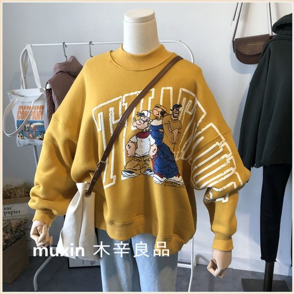 

vintage sweater women's spring and autumn thin korean style lazy style bf loose bat sleeve round neck pullover sweater pullover, Black