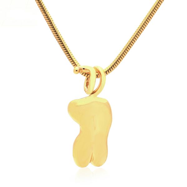 

varole glamour women's back naked woman body pendant necklaces for women gold color cute necklace fashion jewelry naszyjnik, Silver