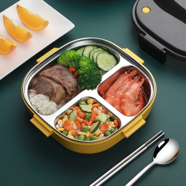 TUUTTH Aço Inoxidável PP Lunch Box Microondas Separe Bento Caixa Punho Portátil Recipiente de Alimentos Escola Escola T200710