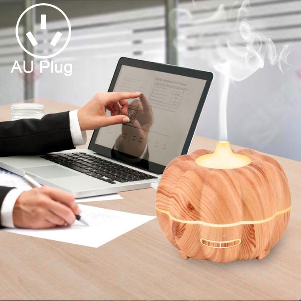 

300ml pumpkin ultrasonic air humidifier aroma essential oil diffuser with 7 color changing lights plug type au plug