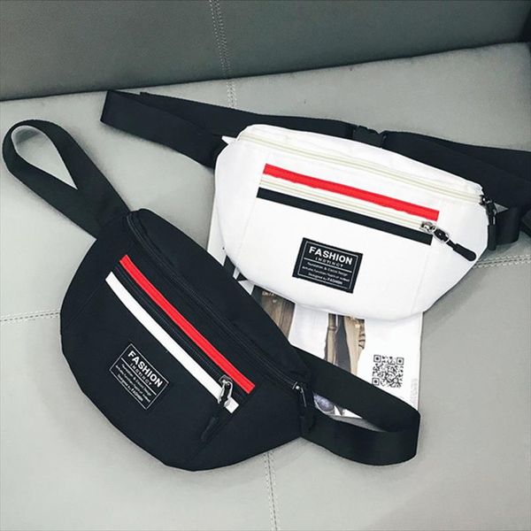 

мода женщины мужчины талии сумка женский fanny pack дамы водонепроницаемый черный белый красный нейлон ремень сумки телефон деньги chest кош