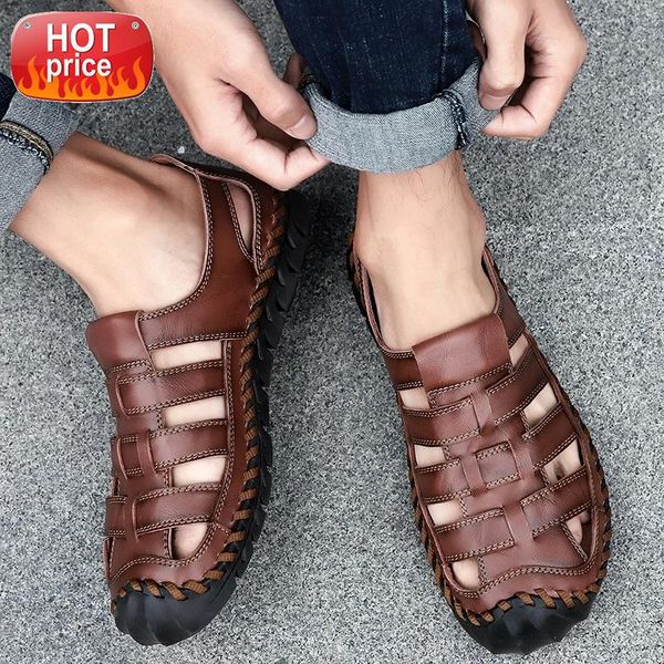 

men's sandals genuine leather men shoes outdoor lightweight summer shoes comfort fashion casual men sandals zapatos de hombre #zw5z