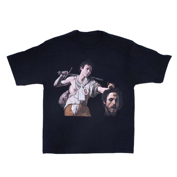 

20ss westside gunn pray for paris pyrex vision t shirt hip hop fashion collaboration black casual t-shirt men women tee streetwear, White;black