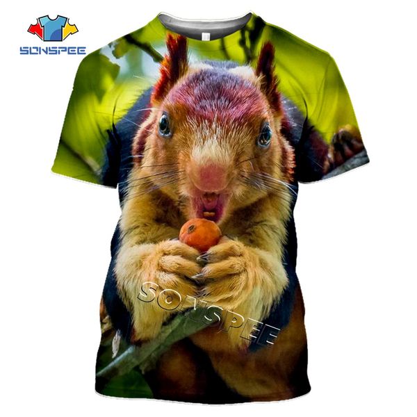 

animal squirrel summer homme 3d print shirts funny comics hippie men clothing