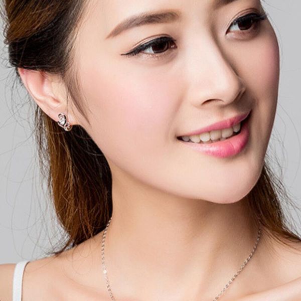 

fashion zircon movement earrings ladies, Golden;silver