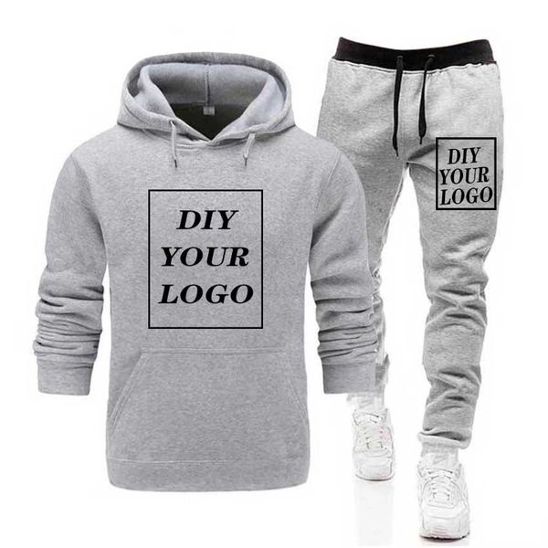 

customized logo print hoodies and pants thick sweatshirt comfortable diy logo streetwear tracksuit dropshipping pullovers