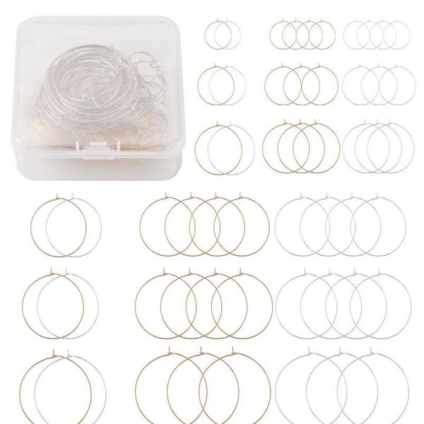 

120pcs/box 304 stainless steel wine glass charms rings, hoop earring findings, diy material for hoop qylufw, Black;white