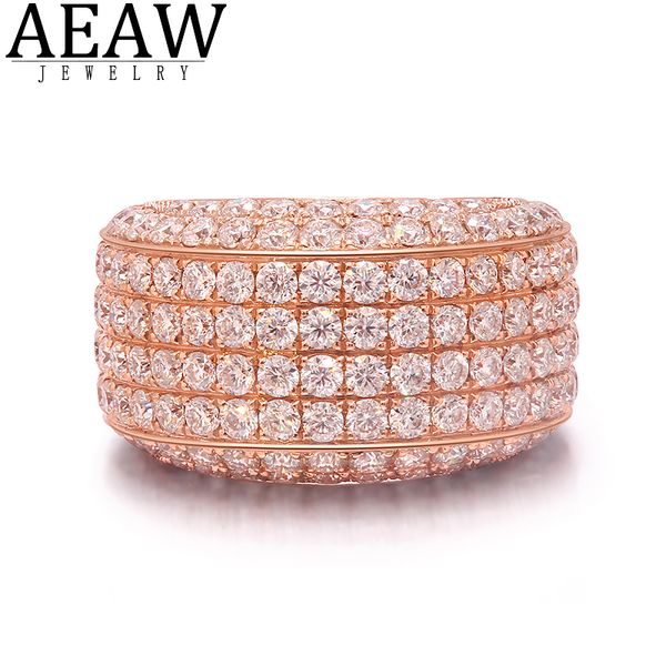 

aeaw luxury center 10mm width df color vvs moissanite engagement for men solid 14k 585 white gold ring or s925 silver q1219, Golden;silver