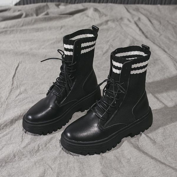 

women leather casual shoes woman fashion boots black leisure sneakers ankle female botas mujer