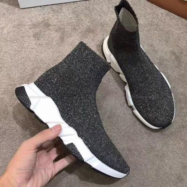

fashion socks boots sports shoes for men and women progettista knitted elastic boots luxurys design 35-46 breathable short boots lovers sho, Black
