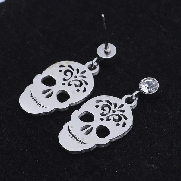 

высокое качество 100 из нержавеющей стали черепа шарма серьги падения для женщин свадеб мотаться серьги ювелирные изделия wmtsvm dh_garden, Bronze;silver