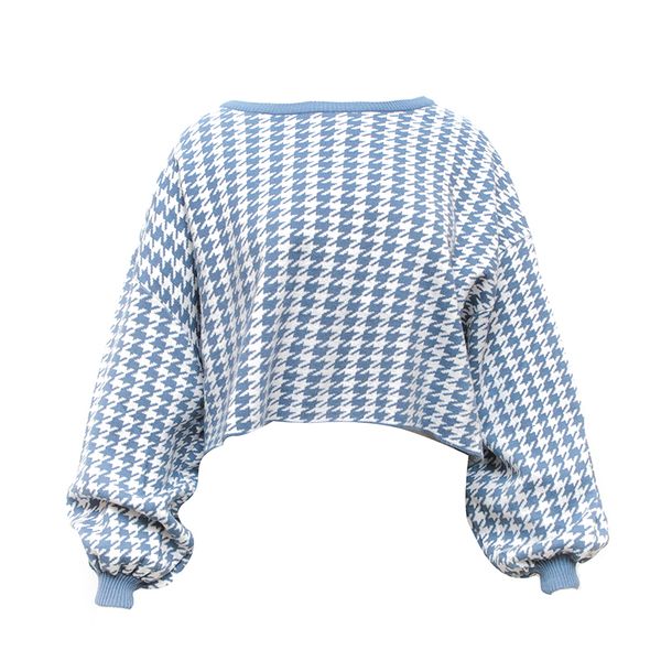 

2021 new autumn and winter houndstooth short round joker malha luva casual high street elven's clothes eubv, White;black