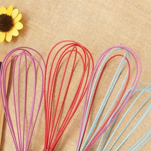 

mixer creative stirrer kitchen beater tool wire colorful silicone egg whisk stainless steel handle