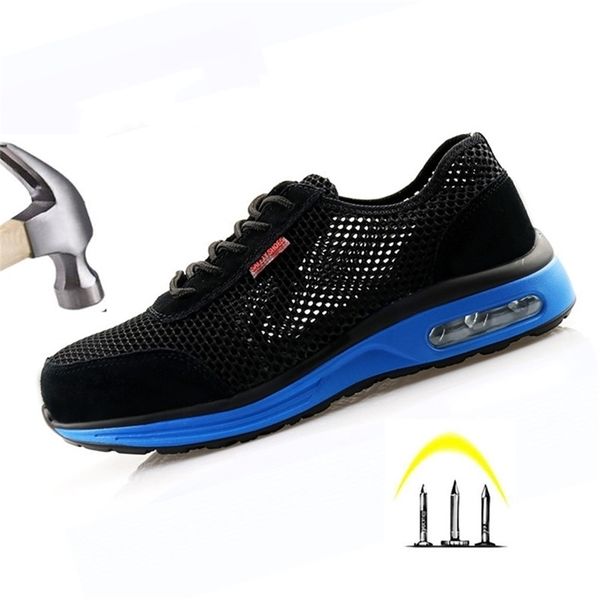 

summer with steel toe cap safety shoes men women breathable anti-smashing lightweight indestructible non-slip work boots y200915, Black;brown