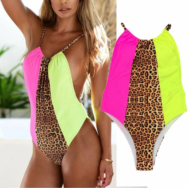 

2020 women's one piece bikini leopard swimwear swimsuit bathing suit, White;black