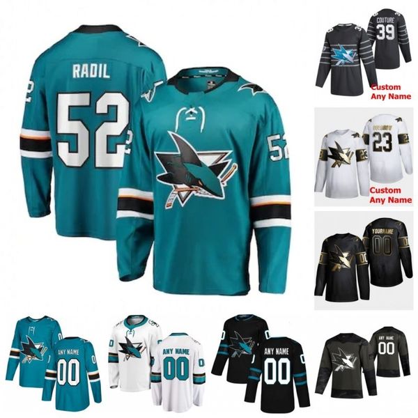 

custom lukas radil marc-edouard vlasic marcus sorensen mario ferraro melker karlsson 2020 hockey jerseys stitched, Black;red