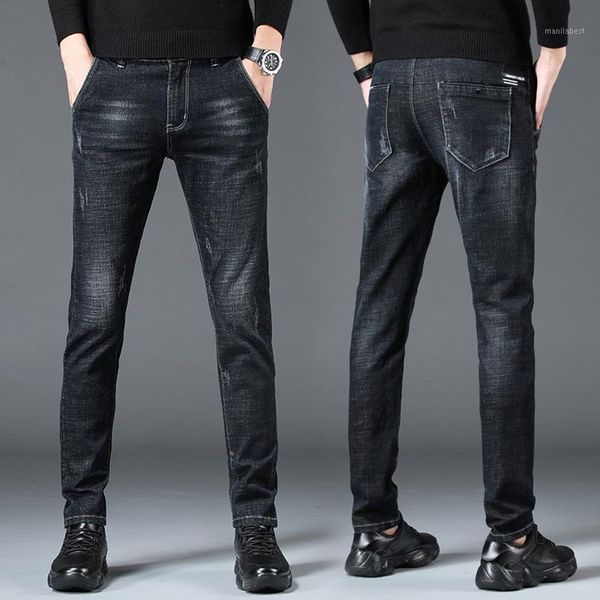

jeans male trousers pants autumn classic mens jeans skinny denim streetwear for men slim designer casual straight1, Blue