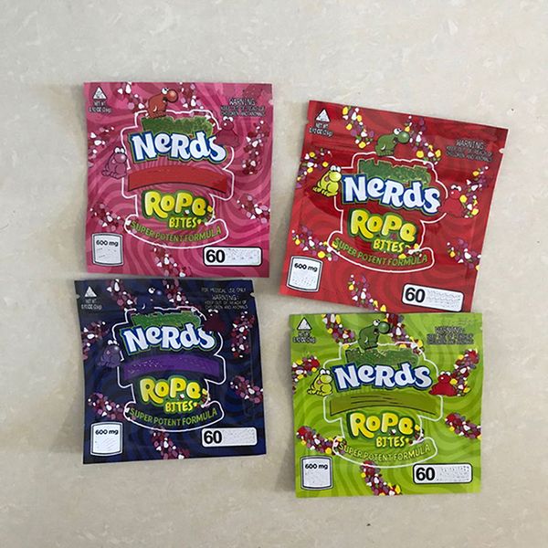 

nerds rope bites bag empty square gummy mylar bag packaging pouch for dry herb bags storage retail
