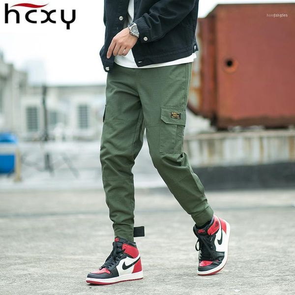 

hcxy 2018 autumn men fashion streetwear mens jeans jogger pants youth casual hip hop ankle solid color pants brand jeans11, Black