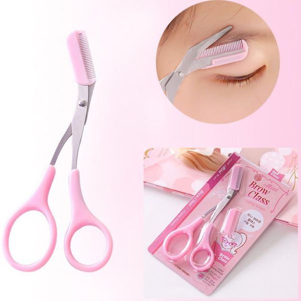 

eyebrow cutter women girl trimmer comb eyelash hair scissors remover razor shaver eye brow makeup tool q wmtvma, Silver