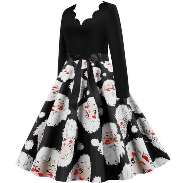 

зима новый приход женщин европейского и американского сексуальный v-образным вырезом с длинными рукавами лук ремень рождество мультфильм печ, Black;gray