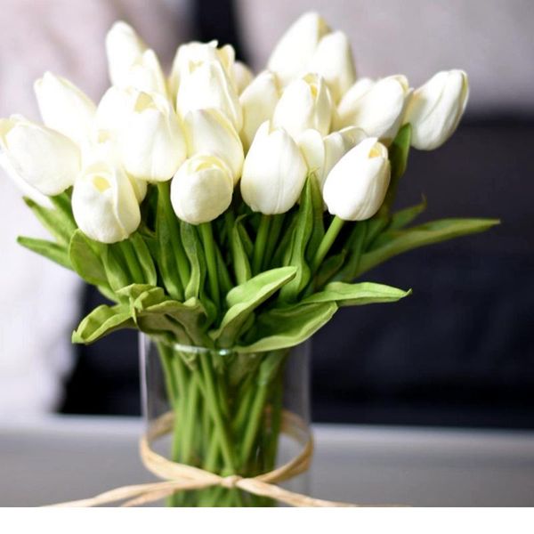 

10pcs tulip artificial flower real touch artificial bouquet fake flower for wedding decoration flowers home gar wmtlkp