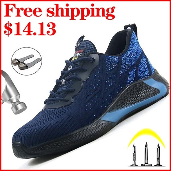 Fashion Steel Toe Safety Sneakers Uomo Stivali Anti-Smashing Construction Industrial Shoes Work Y200915