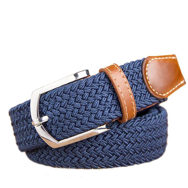 

wholesale women knitted canvas belt decoration belt female pin buckle strap women's elastic belts 105cm ing, Black;brown