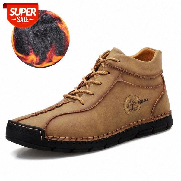 

men's high-warm boots for autumn and winter all-match retro outdoor non-slip shoes men's casual large size handmade shoes48 #yf3s