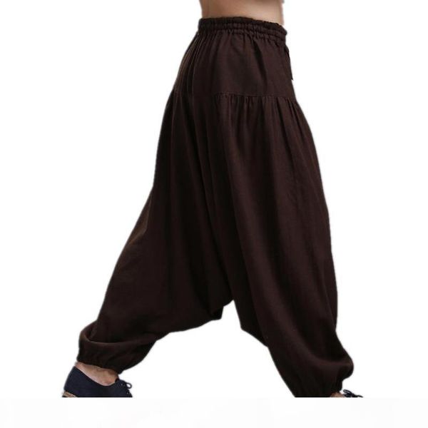 

men's cross-pants crotch pants,wide leg pants dancing harem pants pantskirt bloomers harem trousers,16 colors plus size m-5xl, Black