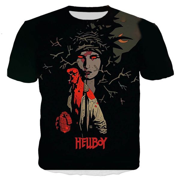 

movie hellboy shaman king 3d print shirts oversized funny aesthetic men clothing