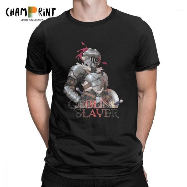 

men's goblin slayer t shirts pure cotton clothes awesome short sleeve crew neck tees plus size t-shirts1, White;black