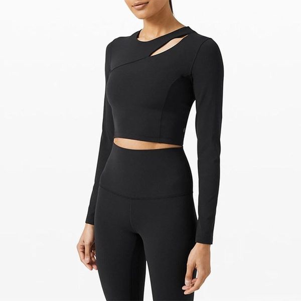

autumn new yoga shirts hollow long sleeve sport gym stretch tight running quick dry t shirt women crop kg-216, White;red