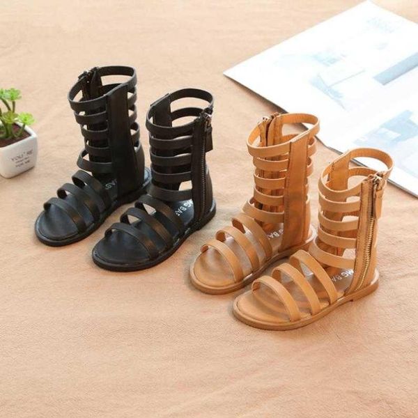 

summer girls shoes children sandals child high casual walking roman shoes soft sandals kids outwear girls flat heels1, Black;red