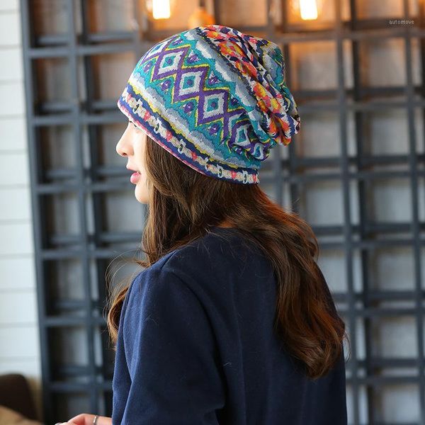 

korean version women's spring and autumn diamond-shaped striped lady head cap skullies & beanies1, Blue;gray