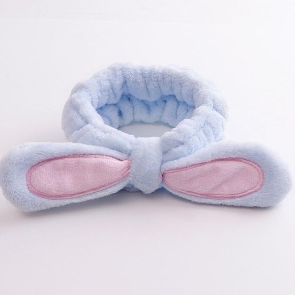 

cute bunny ears soft coral fleece women headband makeup wash face elastic hairband turban headwrap headwear for hair accessories q sqczgm