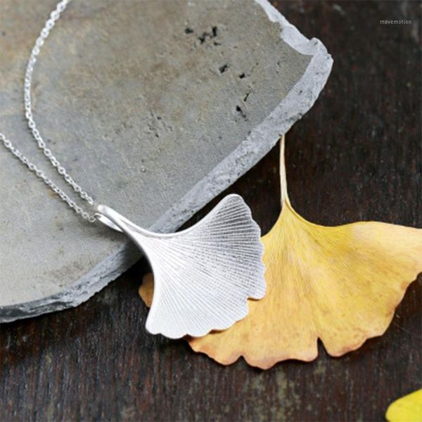 

whole salenew design silver plating handmade jewelry quality ginkgo biloba leaf pendant necklace jewelry choker collars for women1
